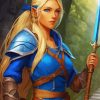 Blonde Elf Warrior Diamond Painting