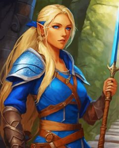 Blonde Elf Warrior Diamond Painting