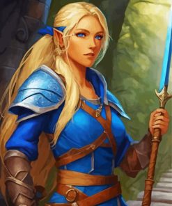 Blonde Elf Warrior Diamond Painting