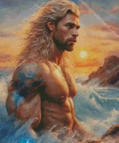 Blonde Merman Diamond Painting