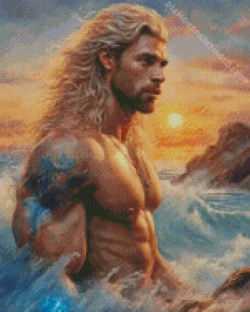 Blonde Merman Diamond Painting