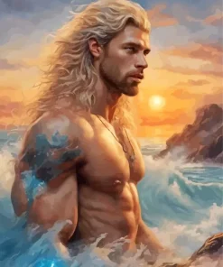 Blonde Merman Diamond Painting