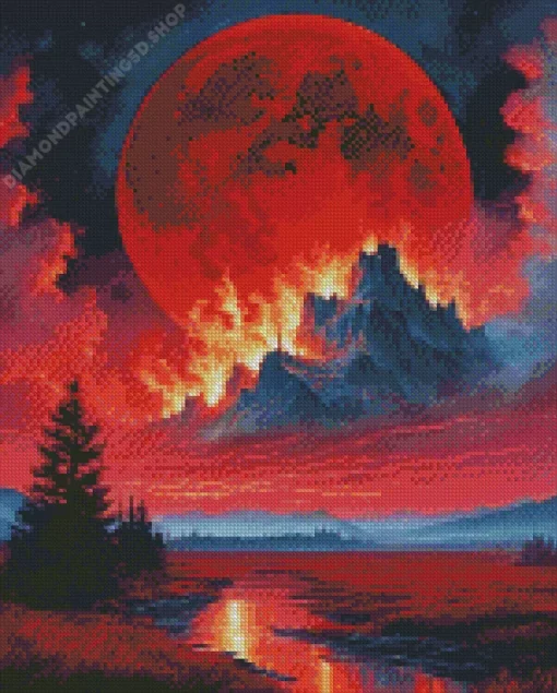 Blood Moon Art Diamond Painting