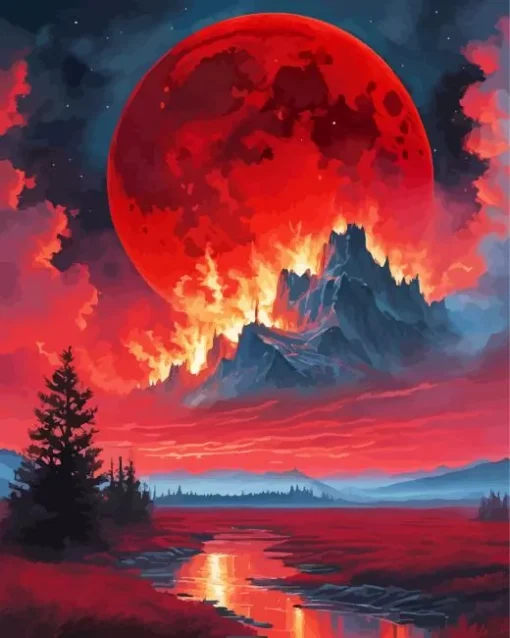 Blood Moon Art Diamond Painting