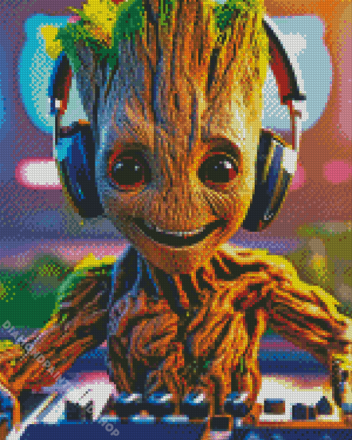 Cool Groot Dj Diamond Painting