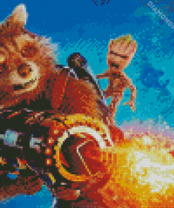 Groot Rocket Racoon Diamond Painting