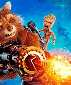 Groot Rocket Racoon Diamond Painting