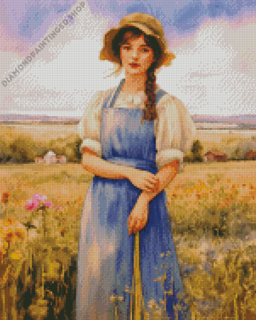 Cute Farmer Girl Diamond Painting