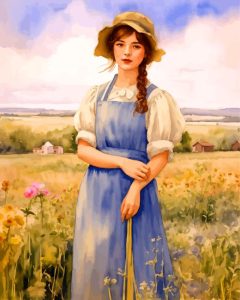 Cute Farmer Girl Diamond Painting