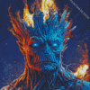 Evil Groot Fire Diamond Painting