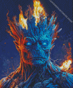Evil Groot Fire Diamond Painting