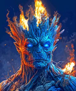 Evil Groot Fire Diamond Painting