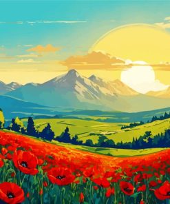 Field Of Poppies Diamond Painting