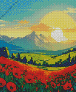 Field Of Poppies Diamond Painting