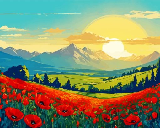 Field Of Poppies Diamond Painting