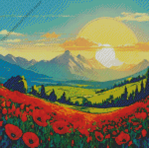 Field Of Poppies Diamond Painting