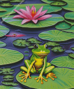 Frog On Lily Pad Diamond Painting