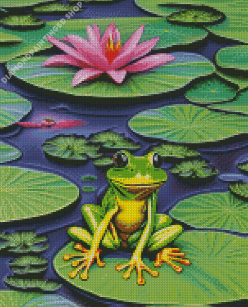 Frog On Lily Pad Diamond Painting
