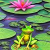 Frog On Lily Pad Diamond Painting