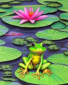 Frog On Lily Pad Diamond Painting