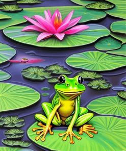 Frog On Lily Pad Diamond Painting