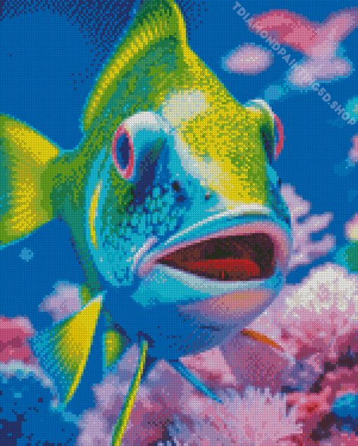 Green Fish Diamond Painting