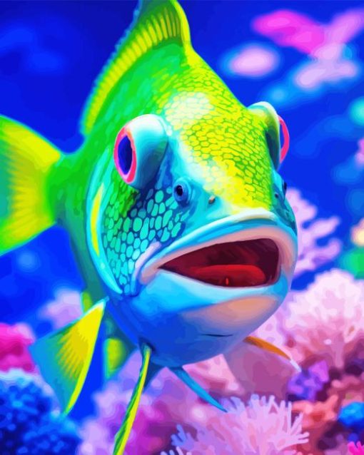 Green Fish Diamond Painting