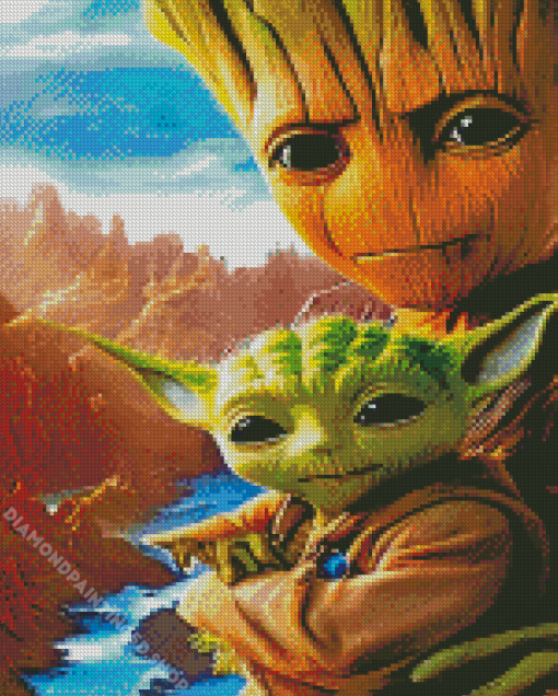Groot And Baby Yoda Diamond Painting