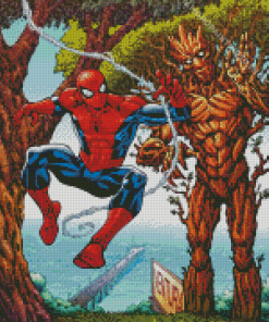Groot And Spider Man Diamond Painting