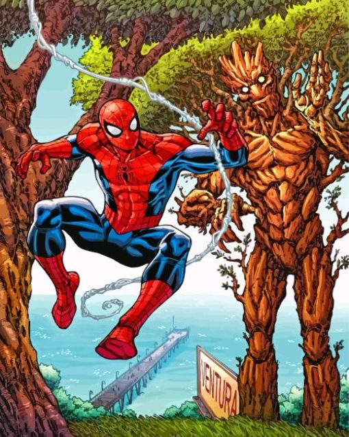 Groot And Spider Man Diamond Painting