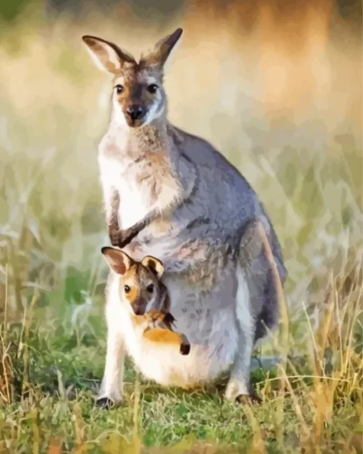 Kangaroo In A Pouch Diamond Painting