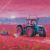Pink Tractor Diamond Painting