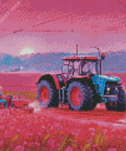 Pink Tractor Diamond Painting