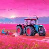 Pink Tractor Diamond Painting