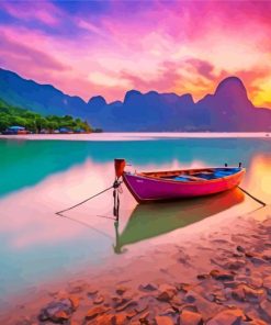 Sunset Boat Diamond Painting