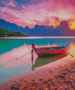 Sunset Boat Diamond Painting