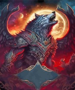 Black Wolf Dragon Diamond Painting
