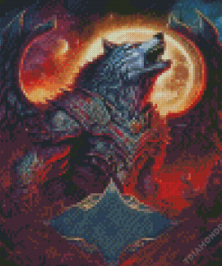 Black Wolf Dragon Diamond Painting