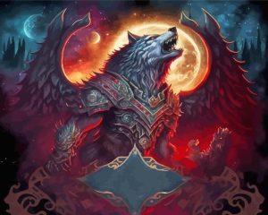 Black Wolf Dragon Diamond Painting