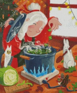 Mrs Claus Cooking Diamond Painting