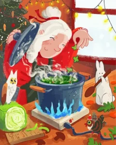 Mrs Claus Cooking Diamond Painting