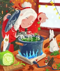 Mrs Claus Cooking Diamond Painting