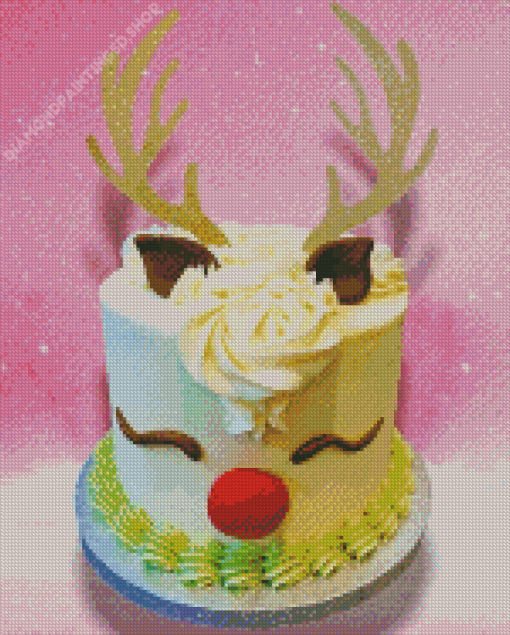 Reindeer Cake Diamond Painting
