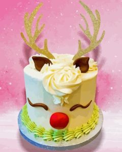 Reindeer Cake Diamond Painting
