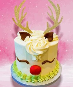 Reindeer Cake Diamond Painting