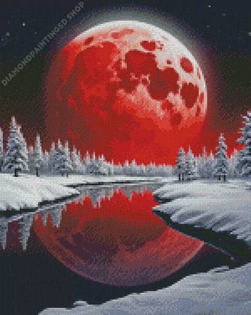 Winter Blood Moon Diamond Painting