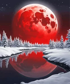 Winter Blood Moon Diamond Painting