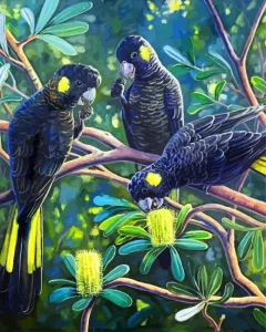 Black Cockatoos Diamond Painting