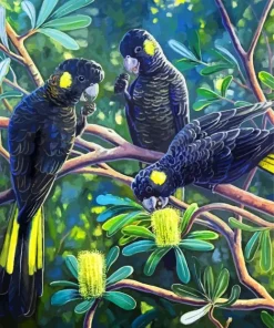 Black Cockatoos Diamond Painting