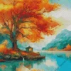 Fall Lake Scenery Diamond Painting